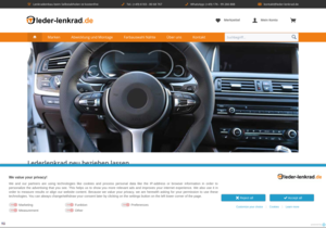 Screenshot der Shop-Webseite von leder-lenkrad.de