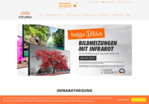 Screenshot der Shop-Webseite von inframar.de