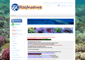 Screenshot der Shop-Webseite von ReefNature