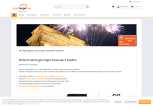 Screenshot der Shop-Webseite von pyrolager.de
