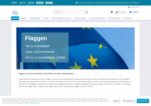 Screenshot der Shop-Webseite von flaggenmeer.de