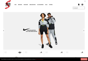 Screenshot der Shop-Webseite von Speed Footwear
