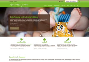 Screenshot der Shop-Webseite von WindelManufaktur