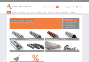 Screenshot der Shop-Webseite von edelstahl-shop24.de
