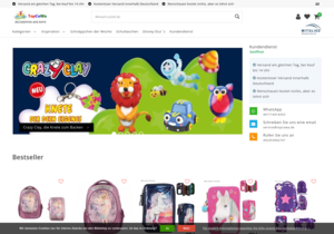Screenshot der Shop-Webseite von topcol-wanasuka.de