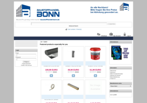 Screenshot der Shop-Webseite von baustoffhandel-bonn.de