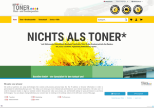 Screenshot der Shop-Webseite von baseline-toner.de