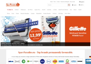 Screenshot der Shop-Webseite von spar-paradies.eu