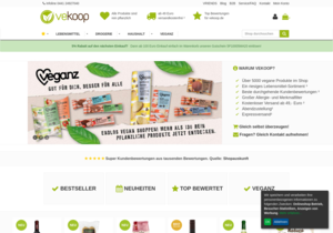 Screenshot der Shop-Webseite von vekoop.de