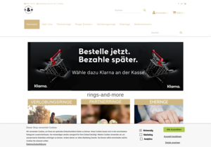 Screenshot der Shop-Webseite von rings-and-more.de