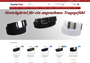 Screenshot der Shop-Webseite von guertelwelt.de
