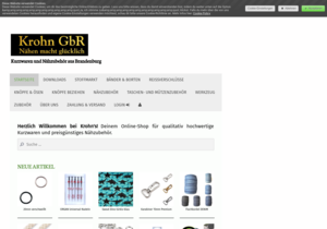 Screenshot der Shop-Webseite von KrohnJuwel