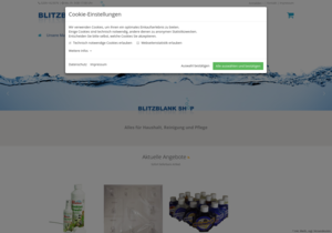 Screenshot der Shop-Webseite von blitzblank-shop