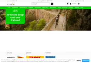 Screenshot der Shop-Webseite von PS-Fahrrad
