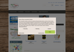 Screenshot der Shop-Webseite von Regio-Markt Genussladen