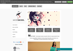 Screenshot der Shop-Webseite von ModeModel