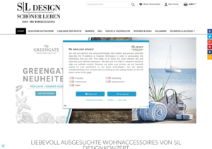 Screenshot der Shop-Webseite von SL-Designkonzept