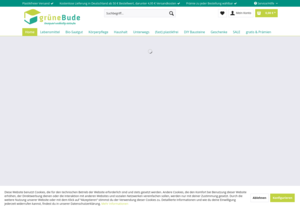 Screenshot der Shop-Webseite von grüne Bude