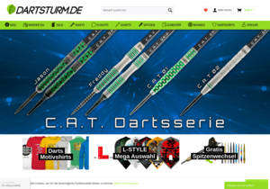 Screenshot der Shop-Webseite von DartSturm.de