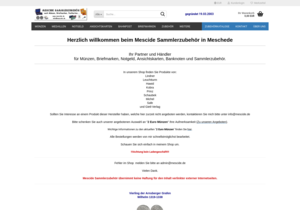 Screenshot der Shop-Webseite von Mescide