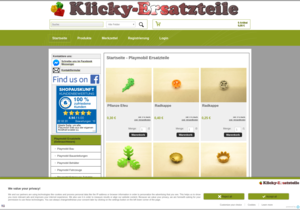 Screenshot der Shop-Webseite von klicky-ersatzteile
