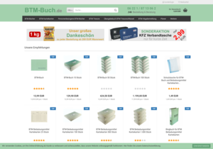 Screenshot der Shop-Webseite von btm-buch.de