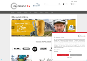 Screenshot der Shop-Webseite von bikebude24