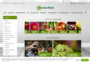 Screenshot der Shop-Webseite von Samenhaus Knieke