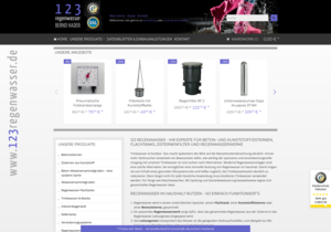 Screenshot der Shop-Webseite von 123 regenwasser