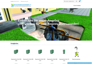 Screenshot der Shop-Webseite von regenwasserwelt.eu