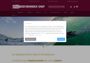 Screenshot der Shop-Webseite von Bodyboarder.de