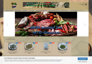 Screenshot der Shop-Webseite von MTG-Gewürze