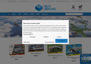 Screenshot der Shop-Webseite von buybricks