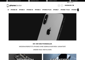 Screenshot der Shop-Webseite von phonedealer