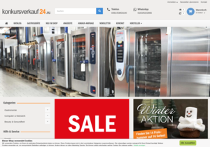 Screenshot der Shop-Webseite von konkursverkauf24
