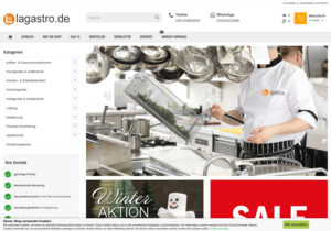 Screenshot der Shop-Webseite von lagastro