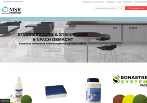 Screenshot der Shop-Webseite von MSR Steinpflege