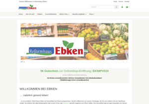 Screenshot der Shop-Webseite von Ebken