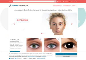 Screenshot der Shop-Webseite von Linsenfinder