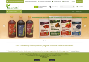 Screenshot der Shop-Webseite von Vitanosi