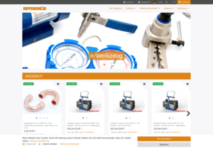 Screenshot der Shop-Webseite von Kupferking