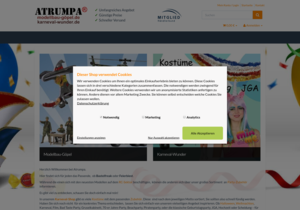 Screenshot der Shop-Webseite von Atrumpa