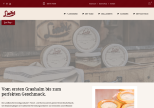 Screenshot der Shop-Webseite von Landfleischerei Lindig