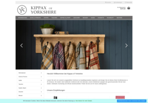 Screenshot der Shop-Webseite von Kippax of Yorkshire