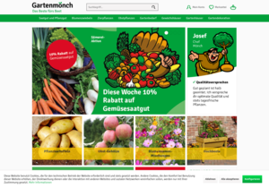 Screenshot der Shop-Webseite von Gartenmönch