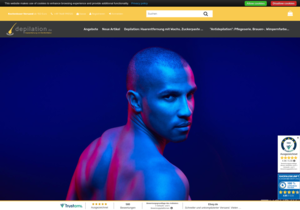 Screenshot der Shop-Webseite von depilation