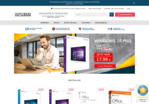 Screenshot der Shop-Webseite von softwarevollversion.de