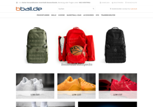 Screenshot der Shop-Webseite von bball