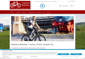 Screenshot der Shop-Webseite von Stephan's Bikeshop