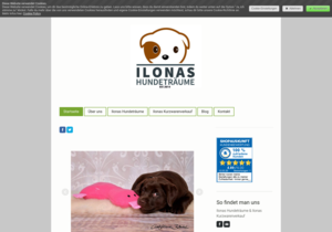 Screenshot der Shop-Webseite von Ilonas Hundeträume